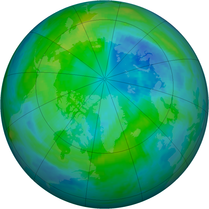 Arctic ozone map for 10 October 1985